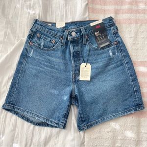 COPY - NWT Levi’s Dark Wash Longline 501 Denim Shorts